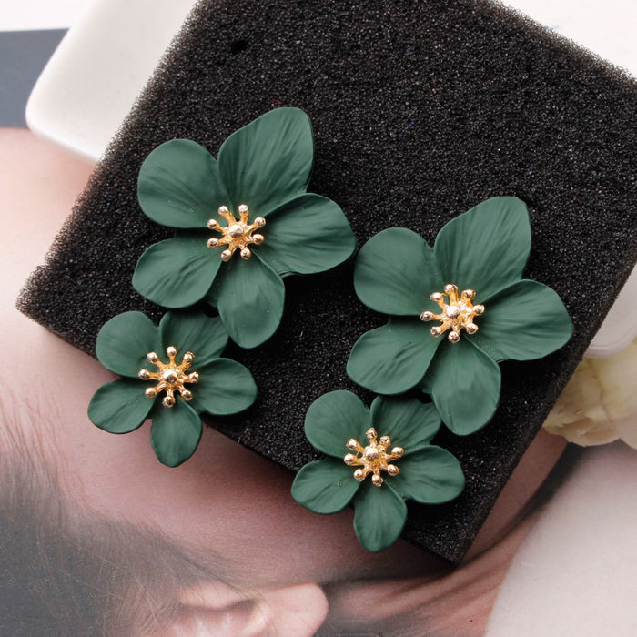 Jewelry WholesaleWholesale multi-color double layer flower alloy stud earrings JDC-ES-Shuangd001 Earrings 双笛 %variant_option1% %variant_option2% %variant_option3%  Factory Price JoyasDeChina Joyas De China