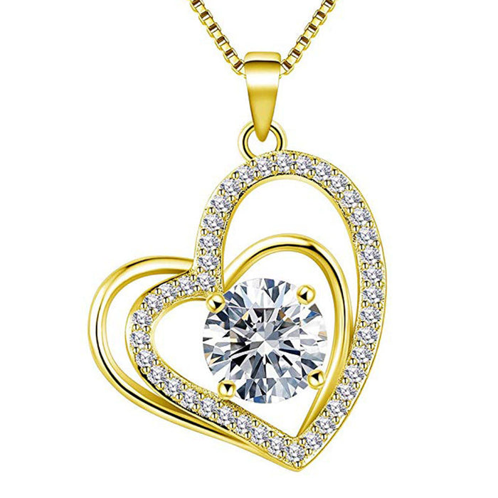 Jewelry WholesaleWholesale Heart Shaped Copper Zircon Necklace MOQ≥2 JDC-NE-Caos003 Necklaces 曹适 %variant_option1% %variant_option2% %variant_option3%  Factory Price JoyasDeChina Joyas De China