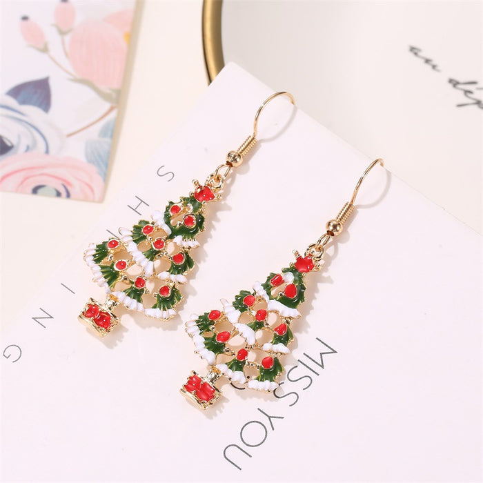 Wholesale Necklace Alloy Ceramic Christmas Color Cartoon Earrings Set JDC-NE-D347