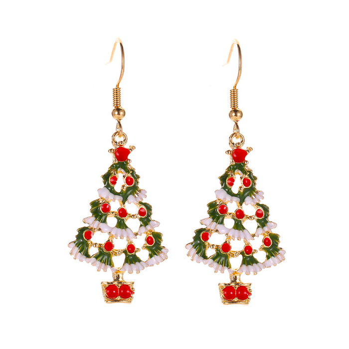 Wholesale Necklace Alloy Ceramic Christmas Color Cartoon Earrings Set JDC-NE-D347