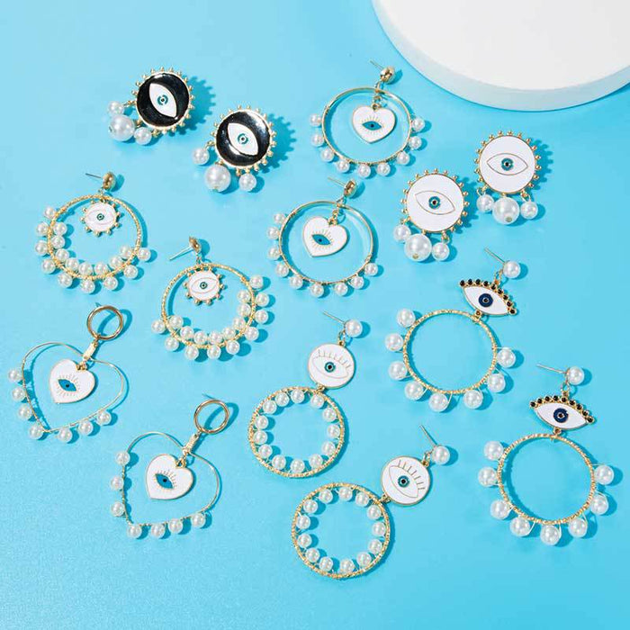 Jewelry WholesaleWholesale Exaggerated Devil Eyes Punk Style Big Hoop Earrings MOQ≥3 JDS-ES-GSYS008 earrings 伊尚 %variant_option1% %variant_option2% %variant_option3%  Factory Price JoyasDeChina Joyas De China