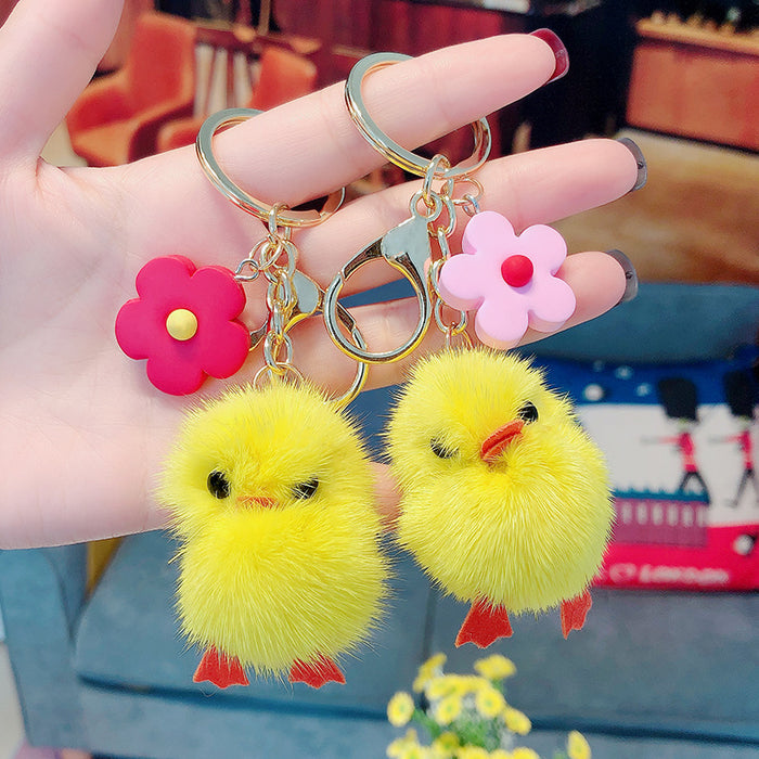 Wholesale cute cartoon plush chick doll keychain JDC-KC-SCheng032