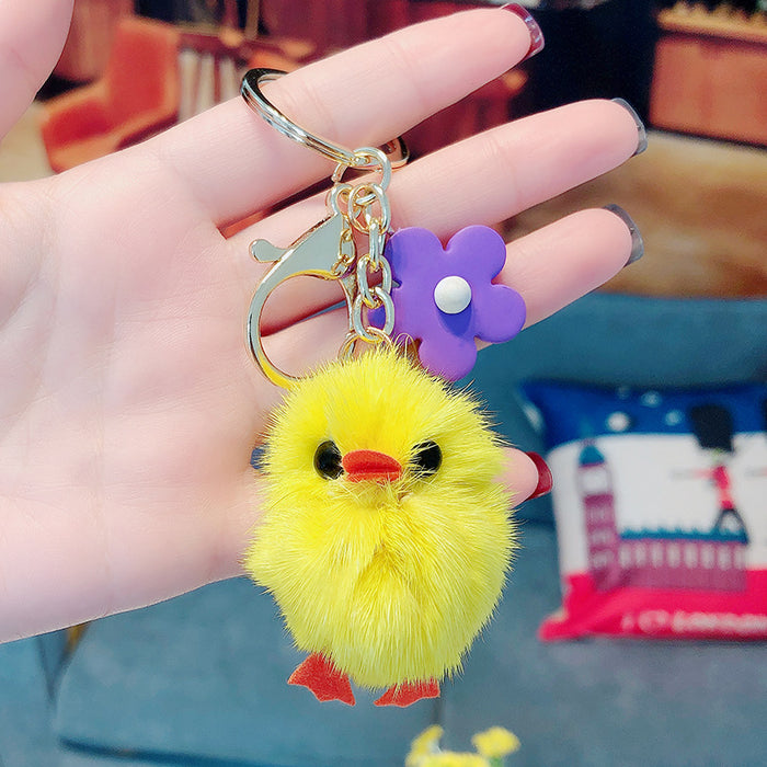 Wholesale cute cartoon plush chick doll keychain JDC-KC-SCheng032