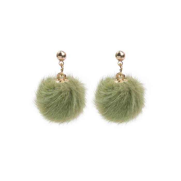 Jewelry WholesaleWholesale 925 Silver Needle Hair Ball Earrings JDC-ES-GSMDD020 Earrings 萌豆豆 %variant_option1% %variant_option2% %variant_option3%  Factory Price JoyasDeChina Joyas De China