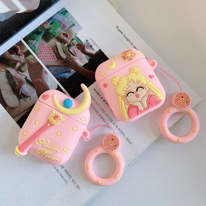 Wholesale Headphone Case Silicone Cute Pink Cartoon Airpods1/2 Protective Cover JDC-EPC-YSD022