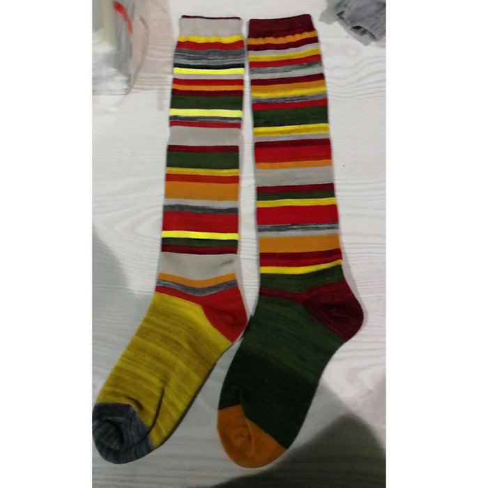 Wholesale Sock Cotton Blend Spandex Stockings Color Stripes Warm Winter JDC-SK-XQ028