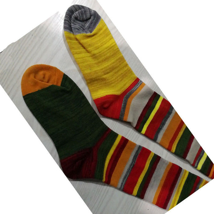 Wholesale Sock Cotton Blend Spandex Stockings Color Stripes Warm Winter JDC-SK-XQ028