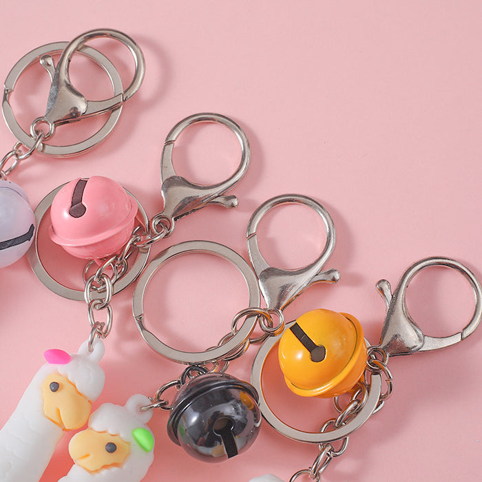 Wholesale Creative Cartoon Alpaca Keychain Stereo Soft PVC JDC-KC-HHui006