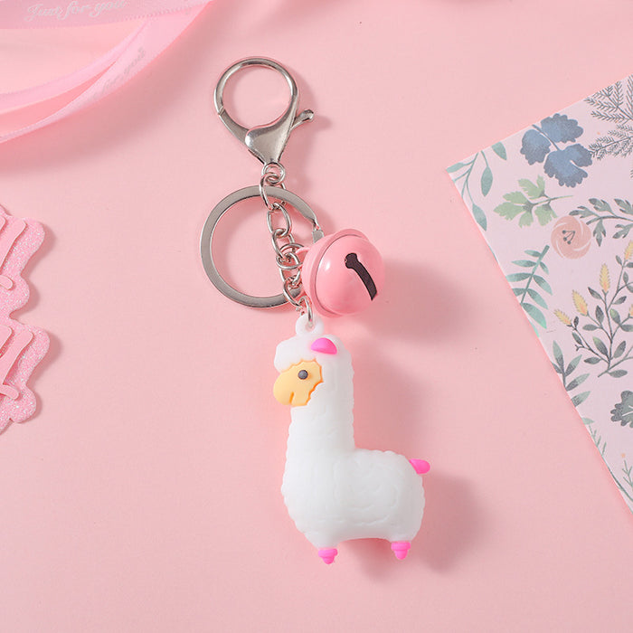 Wholesale Creative Cartoon Alpaca Keychain Stereo Soft PVC JDC-KC-HHui006