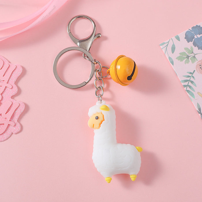 Wholesale Creative Cartoon Alpaca Keychain Stereo Soft PVC JDC-KC-HHui006