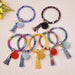 Jewelry WholesaleWholesale Plush PU Leather Keychain Bracelet JDC-KC-DuoY001 Keychains 多赢 %variant_option1% %variant_option2% %variant_option3%  Factory Price JoyasDeChina Joyas De China