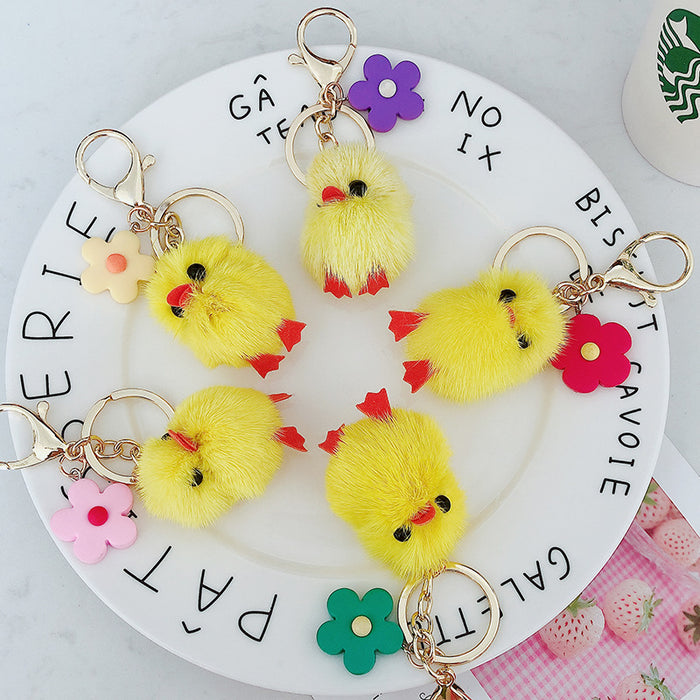 Wholesale cute cartoon plush chick doll keychain JDC-KC-SCheng032