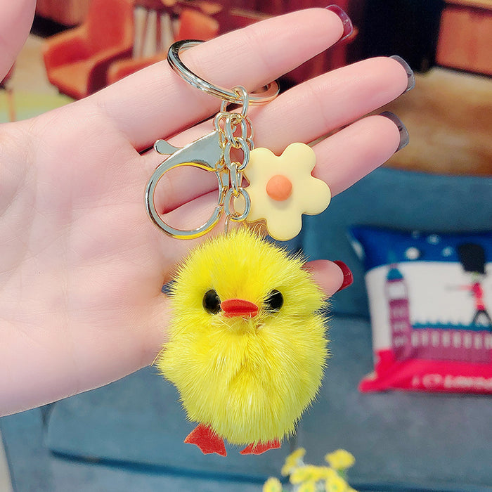 Wholesale cute cartoon plush chick doll keychain JDC-KC-SCheng032