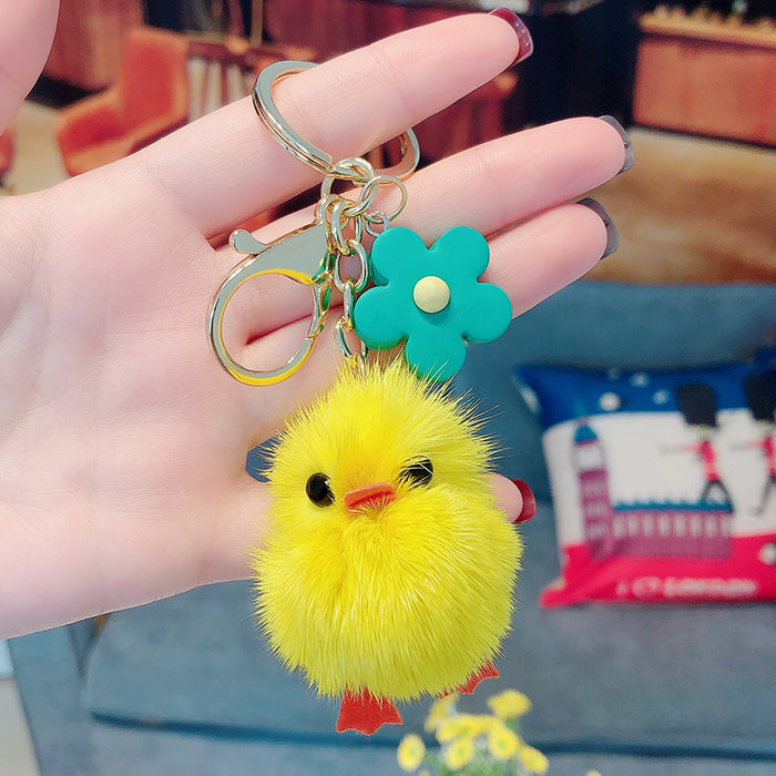 Wholesale cute cartoon plush chick doll keychain JDC-KC-SCheng032