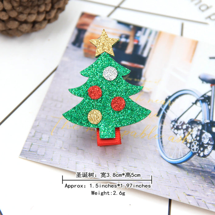 Wholesale Hair Clips Gold Powder Cloth Metal DIY Christmas MOQ≥2 JDC-HC-YiQ002