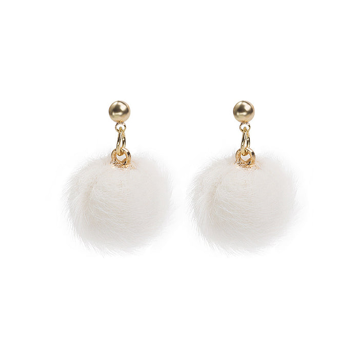 Jewelry WholesaleWholesale 925 Silver Needle Hair Ball Earrings JDC-ES-GSMDD020 Earrings 萌豆豆 %variant_option1% %variant_option2% %variant_option3%  Factory Price JoyasDeChina Joyas De China