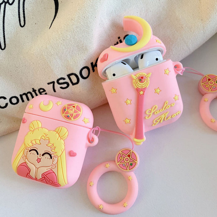 Wholesale Headphone Case Silicone Cute Pink Cartoon Airpods1/2 Protective Cover JDC-EPC-YSD022