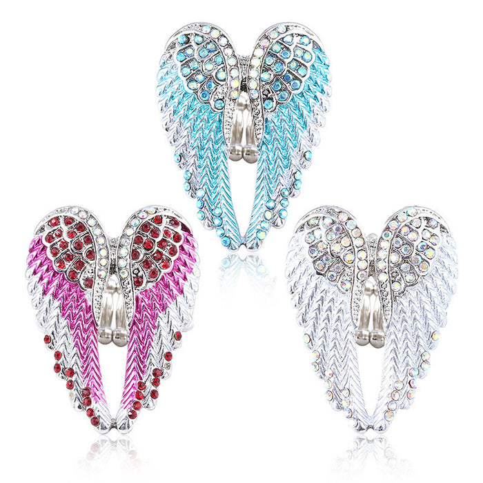 Jewelry WholesaleWholesale Angel Wings Alloy Rhinestone Ring JDC-RS-MM001 Rings 慕名 %variant_option1% %variant_option2% %variant_option3%  Factory Price JoyasDeChina Joyas De China