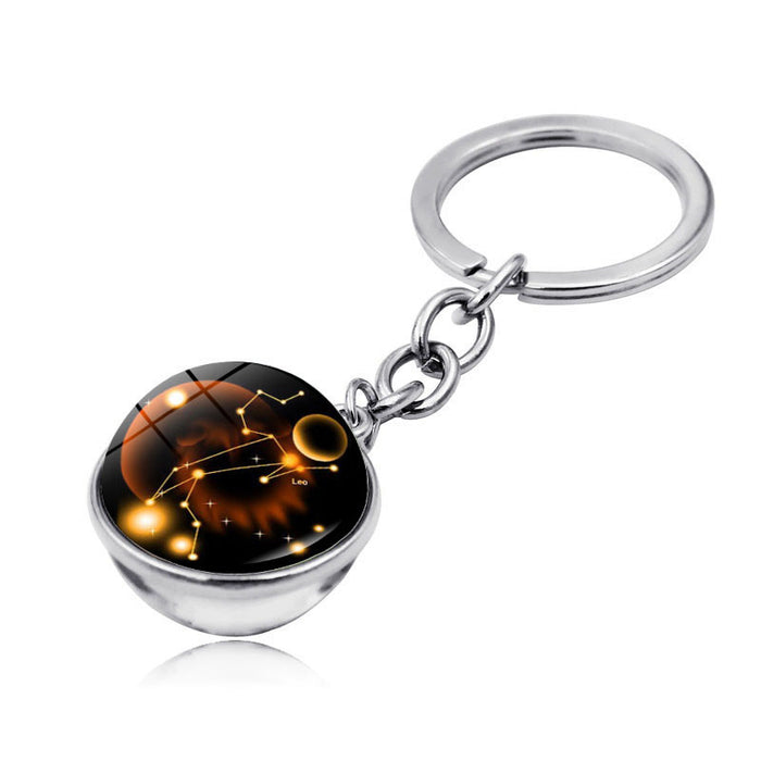 Jewelry WholesaleWholesale Zinc Alloy Glass Zodiac Keychain JDC-KC-Hengx003 Keychains 横湘 %variant_option1% %variant_option2% %variant_option3%  Factory Price JoyasDeChina Joyas De China