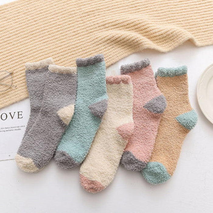 Wholesale Fuzzy Socks Coral Fleece Autumn Winter Thick Sleeping Socks JDC-SK-XiaoZ002