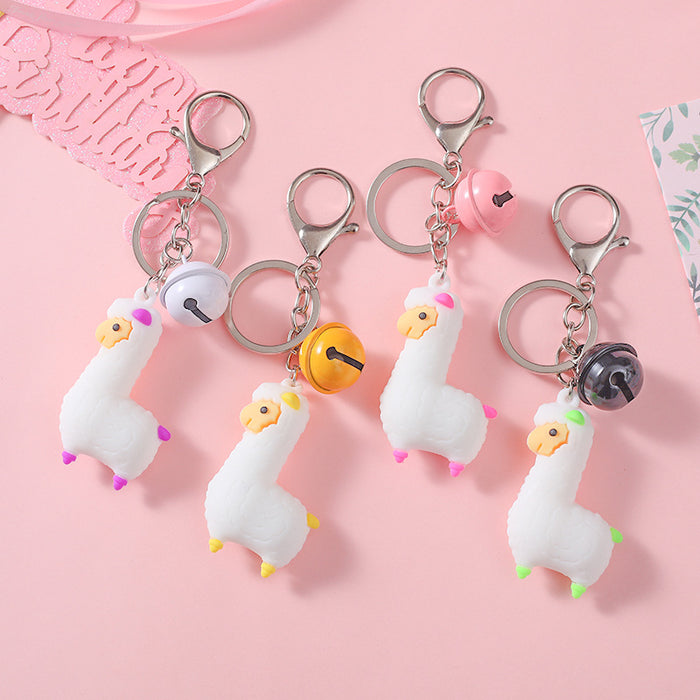 Wholesale Creative Cartoon Alpaca Keychain Stereo Soft PVC JDC-KC-HHui006