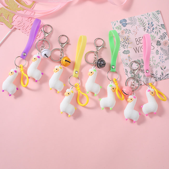 Wholesale Creative Cartoon Alpaca Keychain Stereo Soft PVC JDC-KC-HHui006