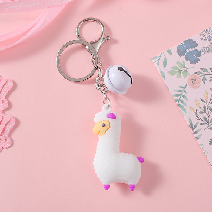 Wholesale Creative Cartoon Alpaca Keychain Stereo Soft PVC JDC-KC-HHui006