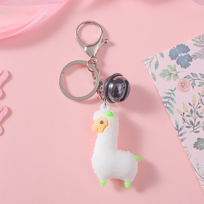 Wholesale Creative Cartoon Alpaca Keychain Stereo Soft PVC JDC-KC-HHui006