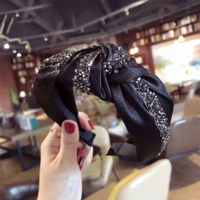 Jewelry WholesaleWholesale high-end diamond-studded headband wide-brimmed fabric JDC-HD-DR002 Headband 蒂锐 %variant_option1% %variant_option2% %variant_option3%  Factory Price JoyasDeChina Joyas De China