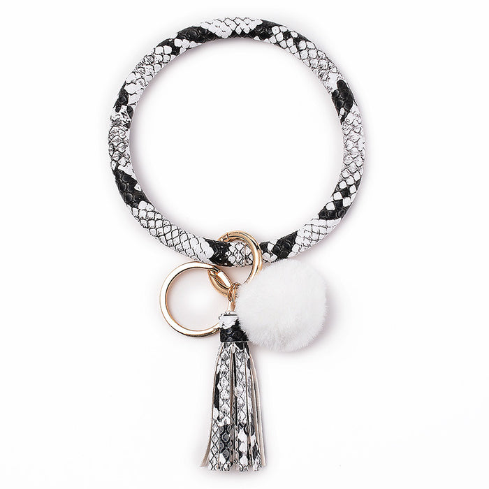 Wholesale Plush PU Leather Keychain Bracelet JDC-KC-DuoY001