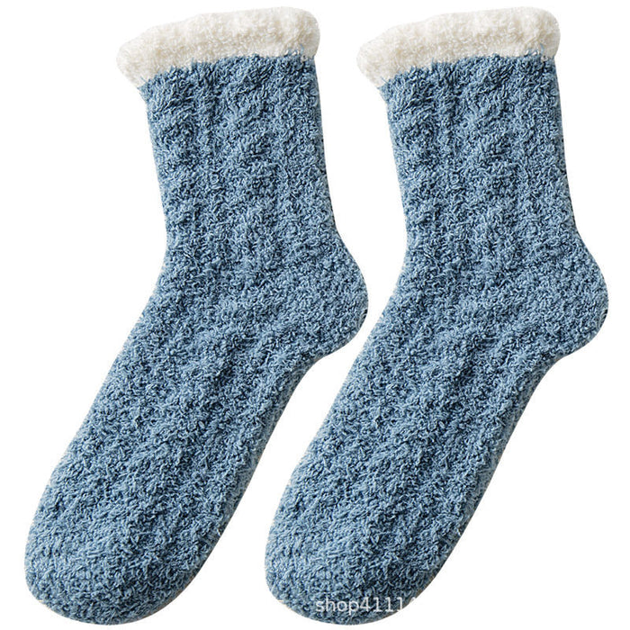 Wholesale Fuzzy Socks Coral Fleece Autumn Winter Thick Sleeping Socks JDC-SK-XiaoZ001