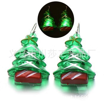 Wholesale Earrings Plastic Christmas Party LED Lights Glow JDC-ES-HSA001