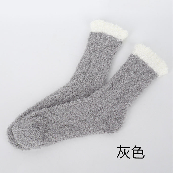 Wholesale Fuzzy Socks Coral Fleece Autumn Winter Thick Sleeping Socks JDC-SK-XiaoZ001