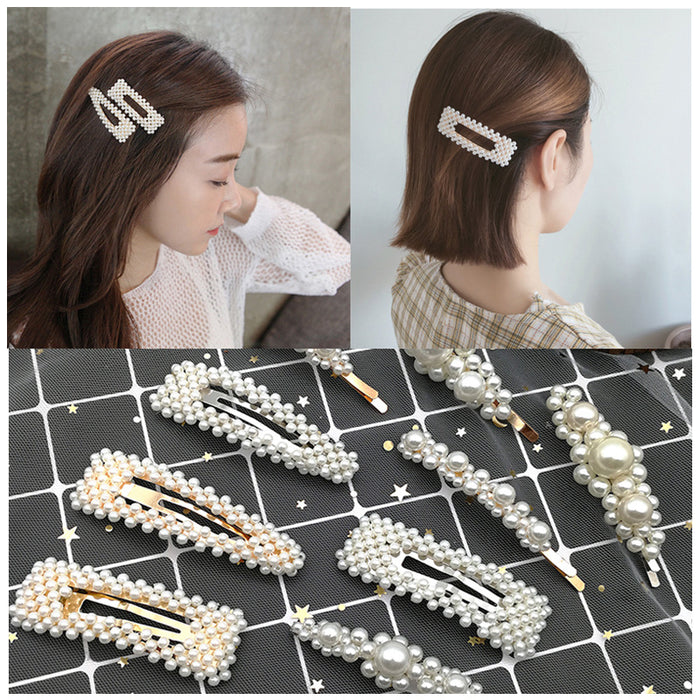 Wholesale ins pearl hair clip adult side card elegant top clip JDC-HC-ShaoK006