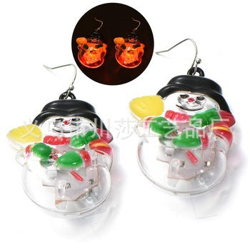 Wholesale Earrings Plastic Christmas Party LED Lights Glow JDC-ES-HSA001