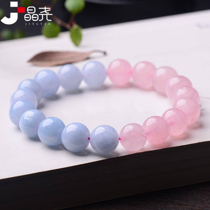 Jewelry WholesaleWholesale Love Career Double Harvest Pink Crystal Aquamarine Crystal Bracelet JDC-BT-BaiM006 Bracelet 百慕 %variant_option1% %variant_option2% %variant_option3%  Factory Price JoyasDeChina Joyas De China