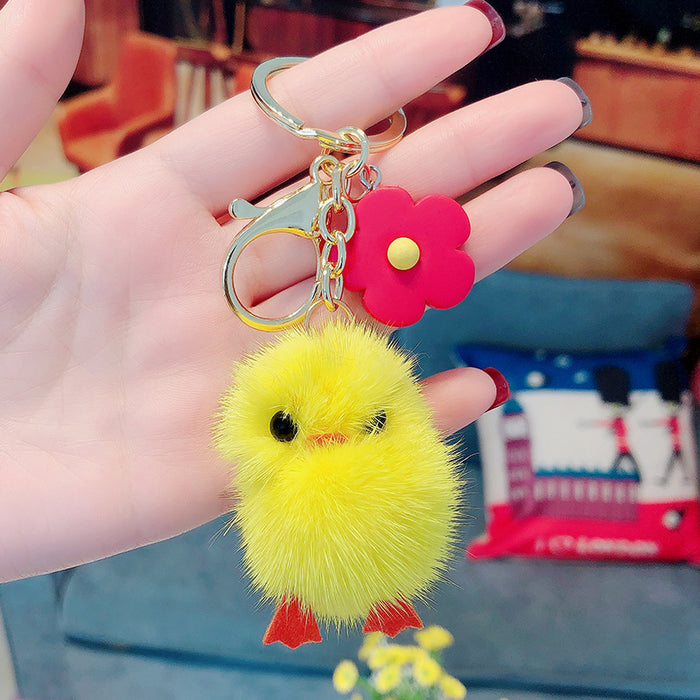 Wholesale cute cartoon plush chick doll keychain JDC-KC-SCheng032