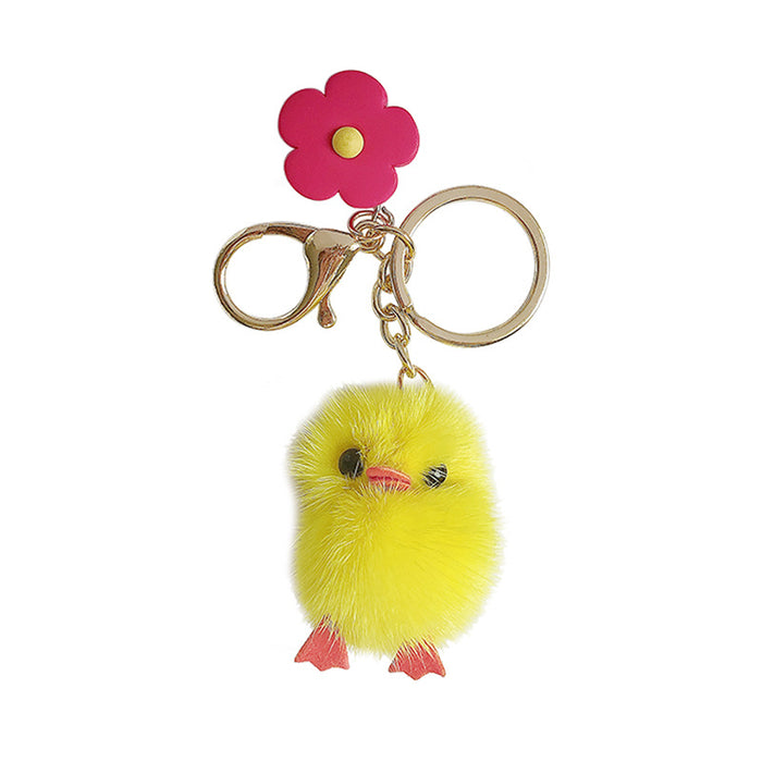 Wholesale cute cartoon plush chick doll keychain JDC-KC-SCheng032