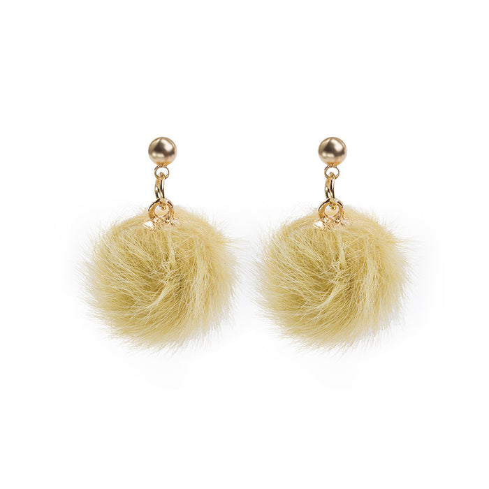 Jewelry WholesaleWholesale 925 Silver Needle Hair Ball Earrings JDC-ES-GSMDD020 Earrings 萌豆豆 %variant_option1% %variant_option2% %variant_option3%  Factory Price JoyasDeChina Joyas De China