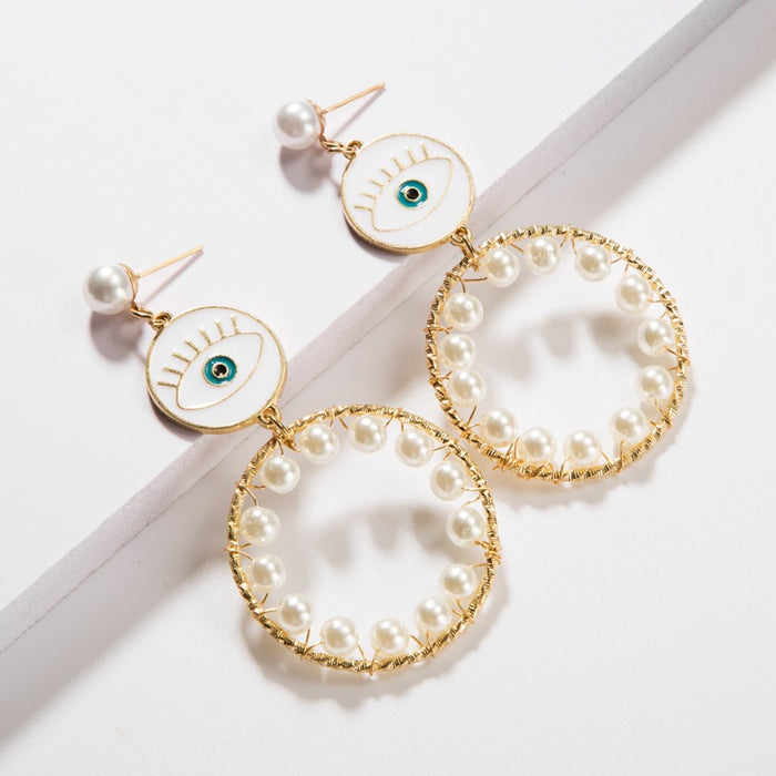 Jewelry WholesaleWholesale Exaggerated Devil Eyes Punk Style Big Hoop Earrings MOQ≥3 JDS-ES-GSYS008 earrings 伊尚 %variant_option1% %variant_option2% %variant_option3%  Factory Price JoyasDeChina Joyas De China