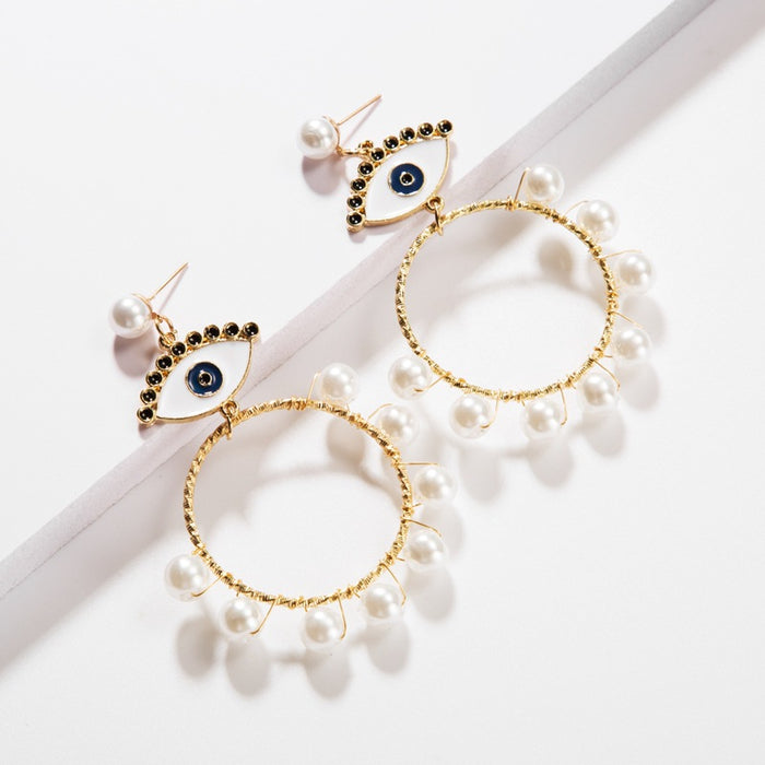 Jewelry WholesaleWholesale Exaggerated Devil Eyes Punk Style Big Hoop Earrings MOQ≥3 JDS-ES-GSYS008 earrings 伊尚 %variant_option1% %variant_option2% %variant_option3%  Factory Price JoyasDeChina Joyas De China