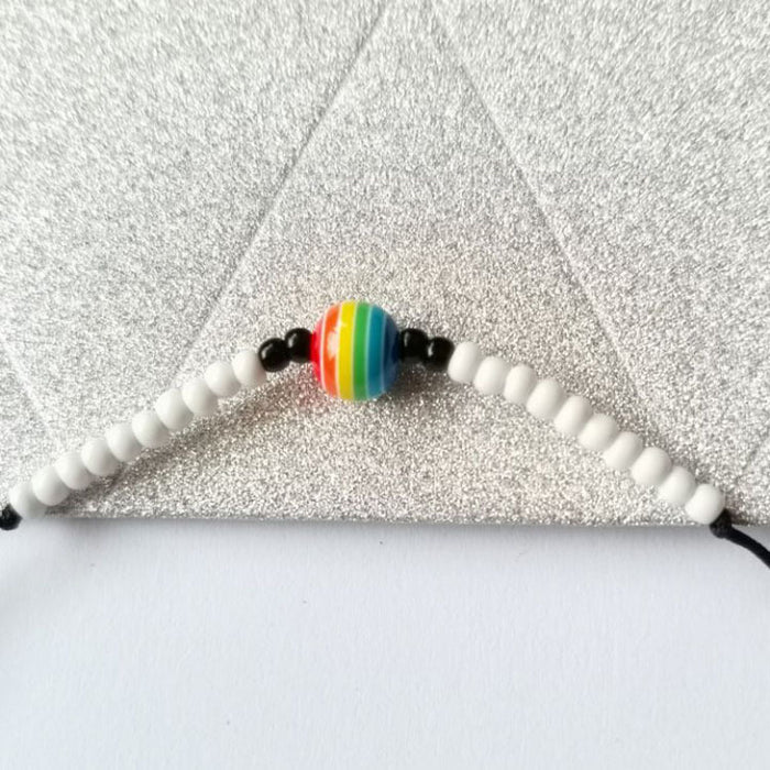 Jewelry WholesaleWholesale same sex rainbow anklet rice bead braided couple anklet MOQ≥2 JDC-AS-HaoL002 Anklets 豪灵 %variant_option1% %variant_option2% %variant_option3%  Factory Price JoyasDeChina Joyas De China