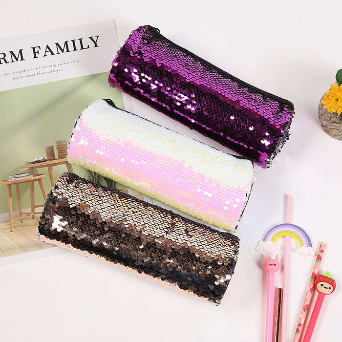 Wholesale Pen Bag Sequins Round Laser Storage Zipper MOQ≥2 JDC-PC-FaMi003