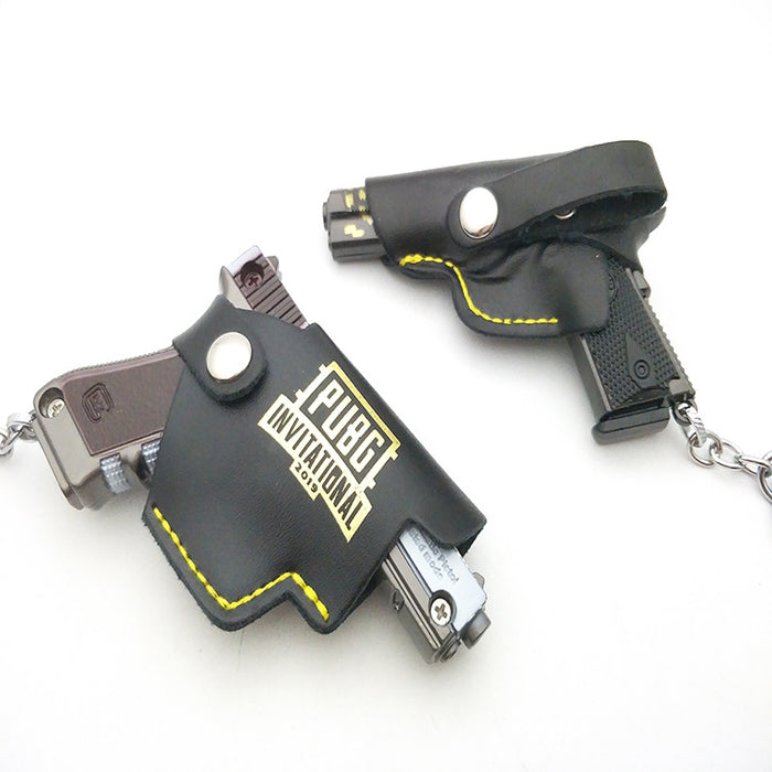 Wholesale pistol model can be equipped with leather case keychain pendant MOQ≥2 JDC-KC-MShan004