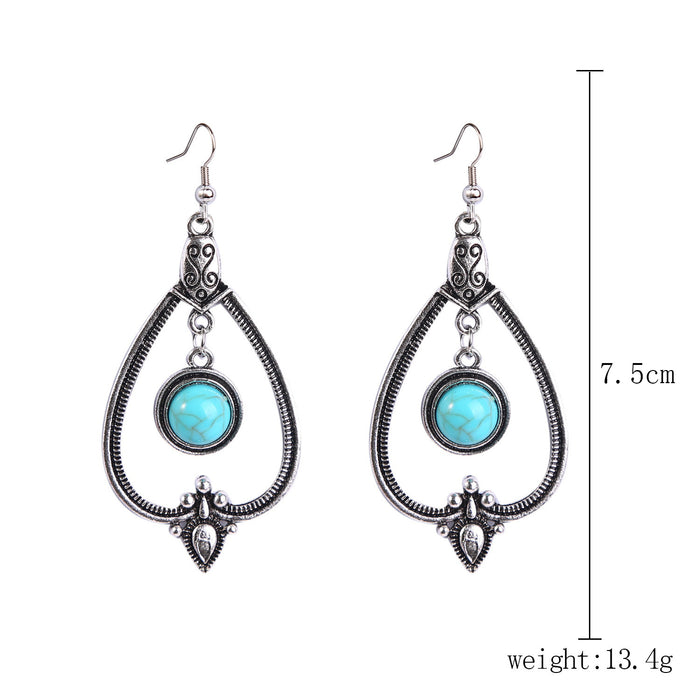 Jewelry WholesaleWholesale turquoise vintage alloy earrings JDC-ES-ManY003 Earrings 满溢 %variant_option1% %variant_option2% %variant_option3%  Factory Price JoyasDeChina Joyas De China