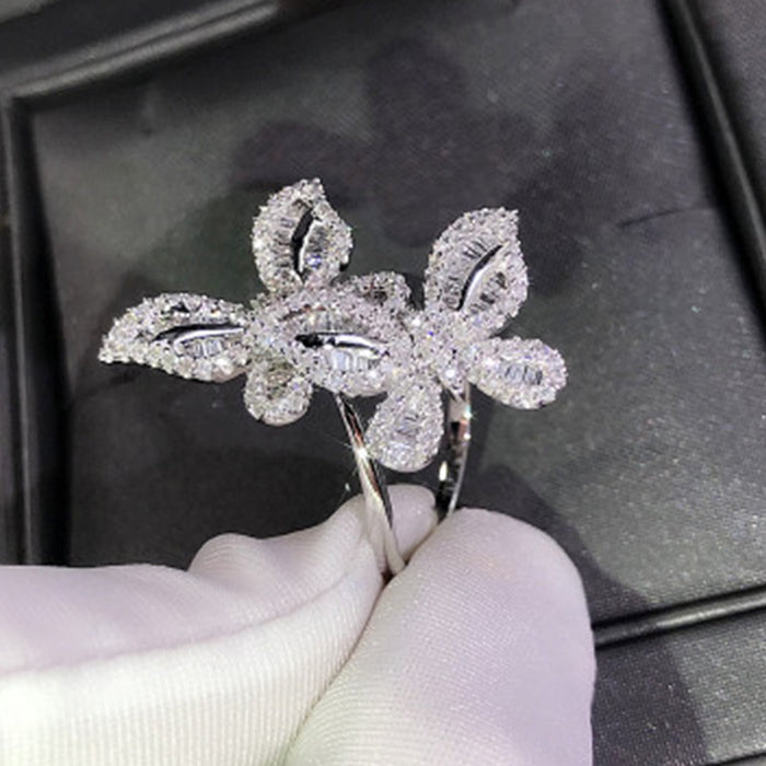 Wholesale Big Butterfly Zircon Alloy Rings JDC-RS-ChenR049