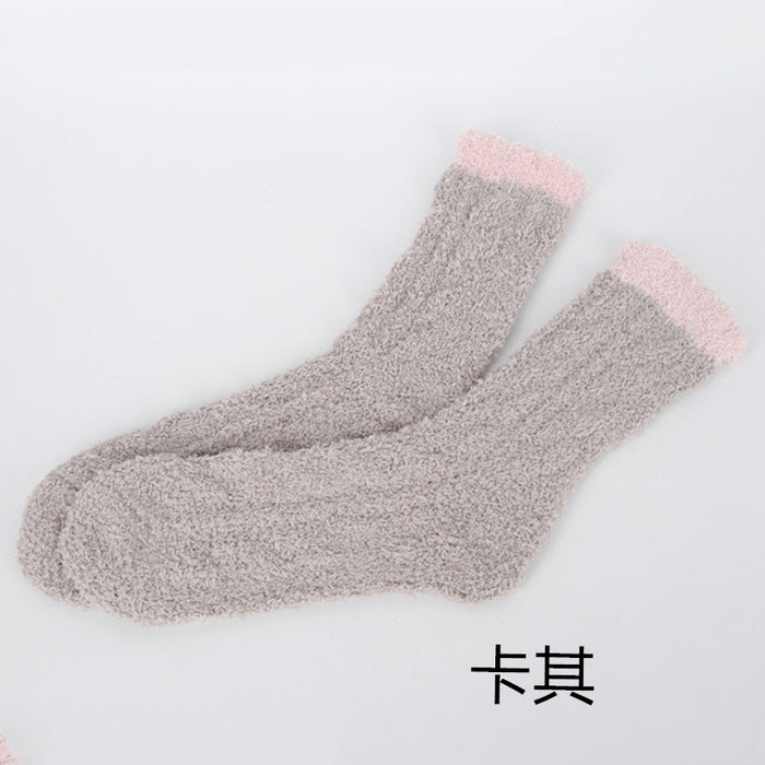 Wholesale Fuzzy Socks Coral Fleece Autumn Winter Thick Sleeping Socks JDC-SK-XiaoZ001