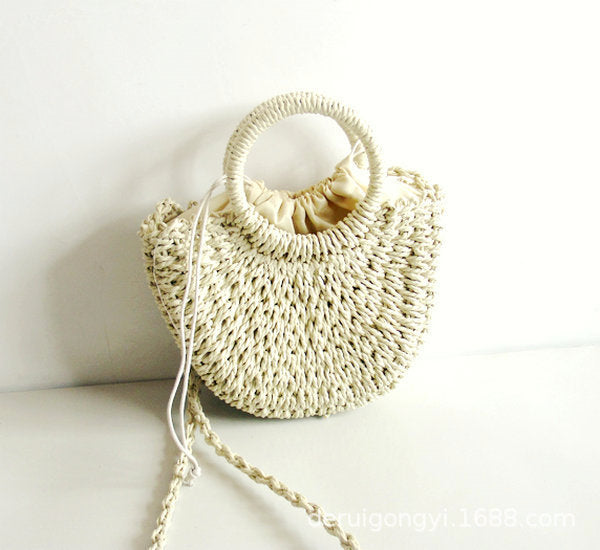 Jewelry WholesaleWholesale Simple Solid Color Woven Bag Retro Style Casual Beach Bag JDC-BB-DeR008 Beach Bag DeR %variant_option1% %variant_option2% %variant_option3%  Factory Price JoyasDeChina Joyas De China