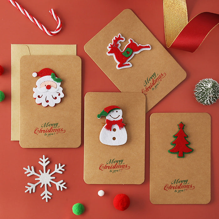 Wholesale Greeting Cards Kraft Paper Christmas Greeting Cards Handmade Stereoscopic MOQ≥2 JDC-GC-wuyi001