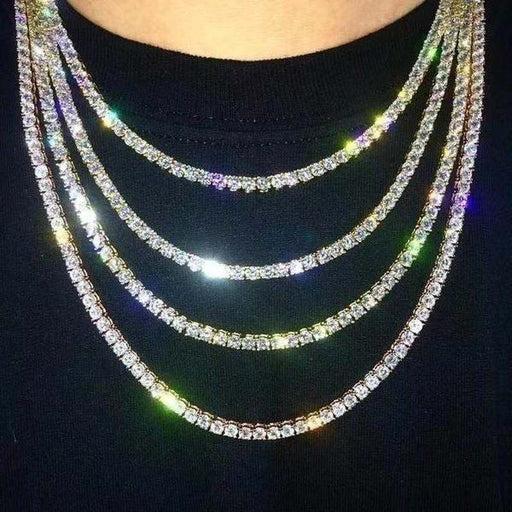 Jewelry WholesaleWholesale Hip Hop Full Rhinestone Single Row Necklace JDC-NE-YuJ007 necklaces 云锦 %variant_option1% %variant_option2% %variant_option3%  Factory Price JoyasDeChina Joyas De China